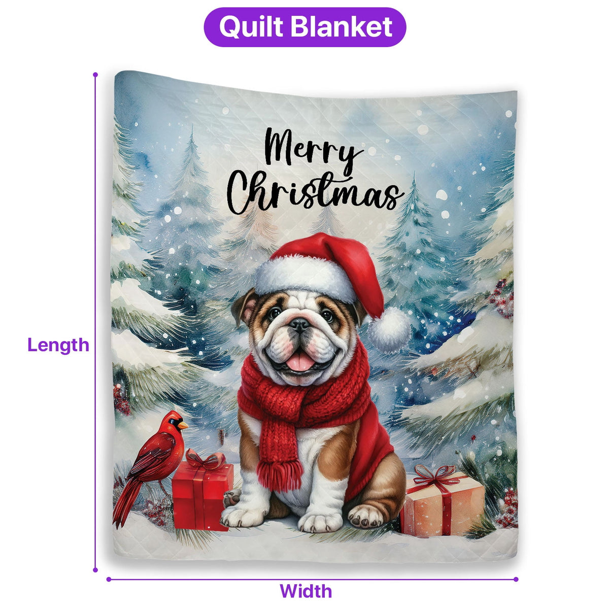Merry Christmas French Bulldog Enjoys Woofmas Winter Xmas Holiday Quilt Bedding Set Dog Lover Gifts 1 Blanket Bed Cover 2 Pillowcases - 02022