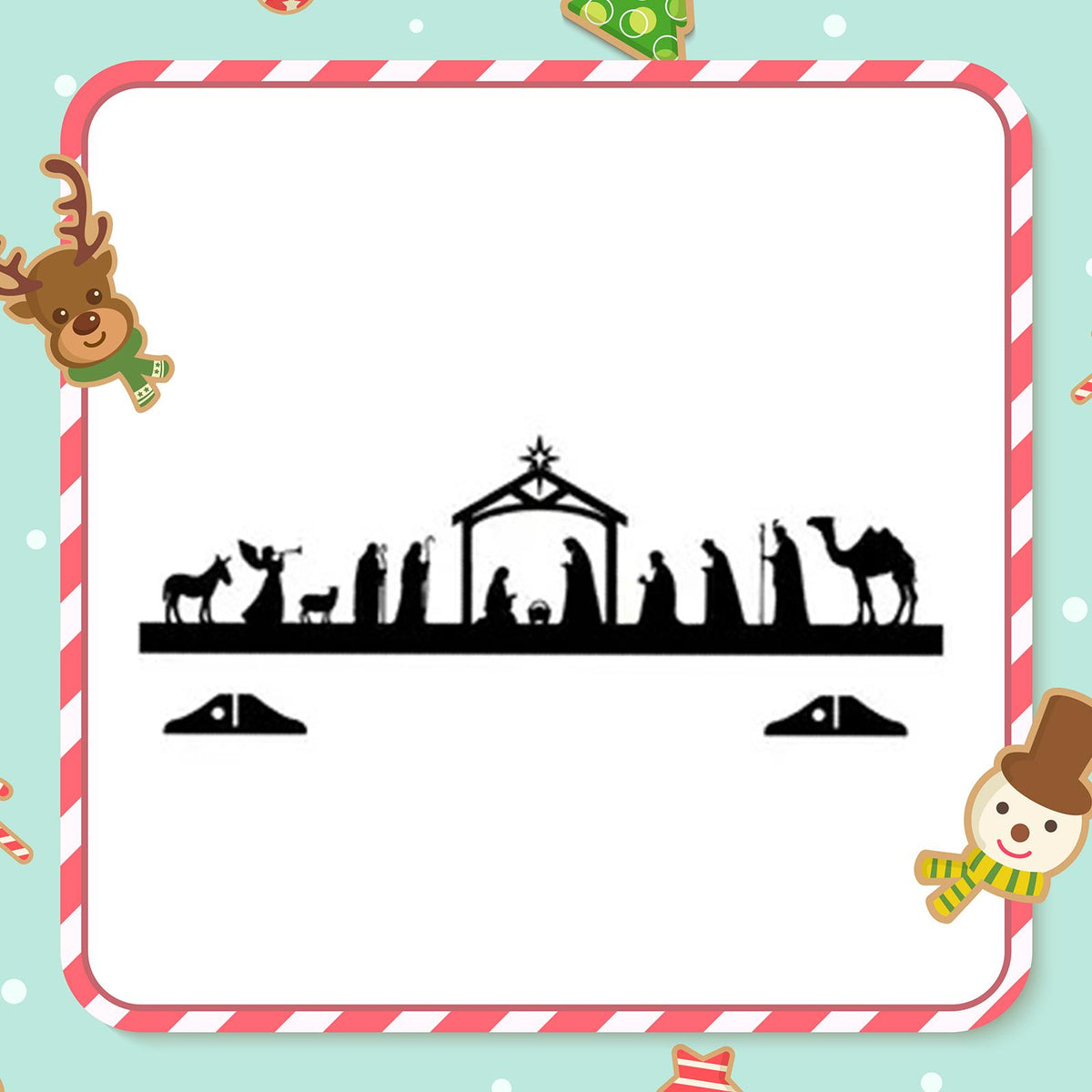 FVDPWYE Baby Jesus Manger Ornament Decor Collection Iron Desk Figurine Novelty Manger Scene Jesus Nativity Scene for Home Living Room L