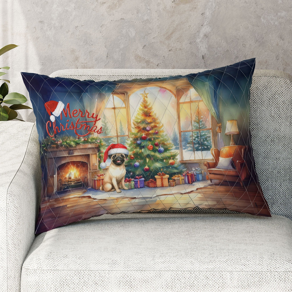 Merry Christmas French Bulldog Santa Hat Xmas Tree Winter Holiday Quilt Bedding Set Dog Lover Gifts 1 Blanket Bed Cover 2 Pillowcases - 01013