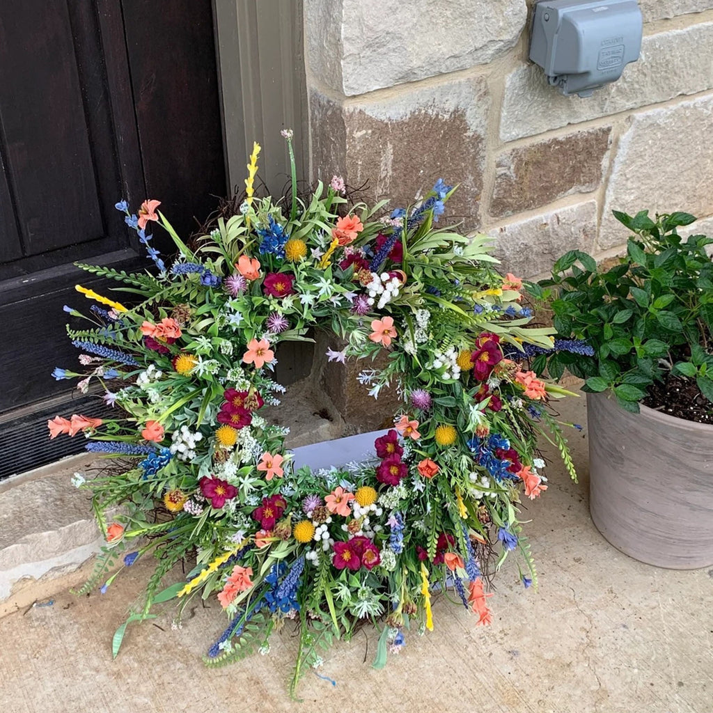 Texas Wildflower Wreath Spring And Summer Wreath Home Patio Door Hanging Decoration Dried Flowers Wreath Home Decor