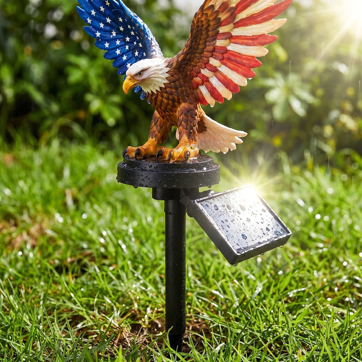 Clearance! 250th Anniversary Solar Garden Lights, Patriotic Eagle Decor for Yard, Solar Powered Stake Light for 4th of July Halloween, Christmas Pathway Walkway, 1 Pack