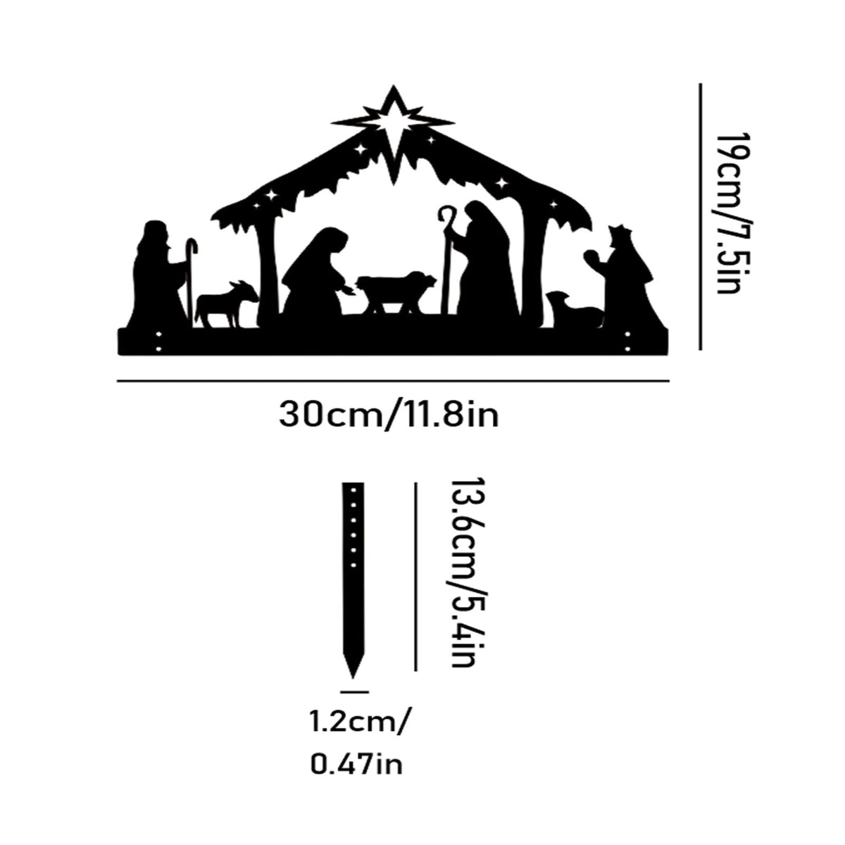Isvgxsz Nativity Sets for Christmas Indoor Decor Black Metal Nativity Scene with Base People Nativity Set Decorations for Christmas Xmas Home Table Shelf (Classic)