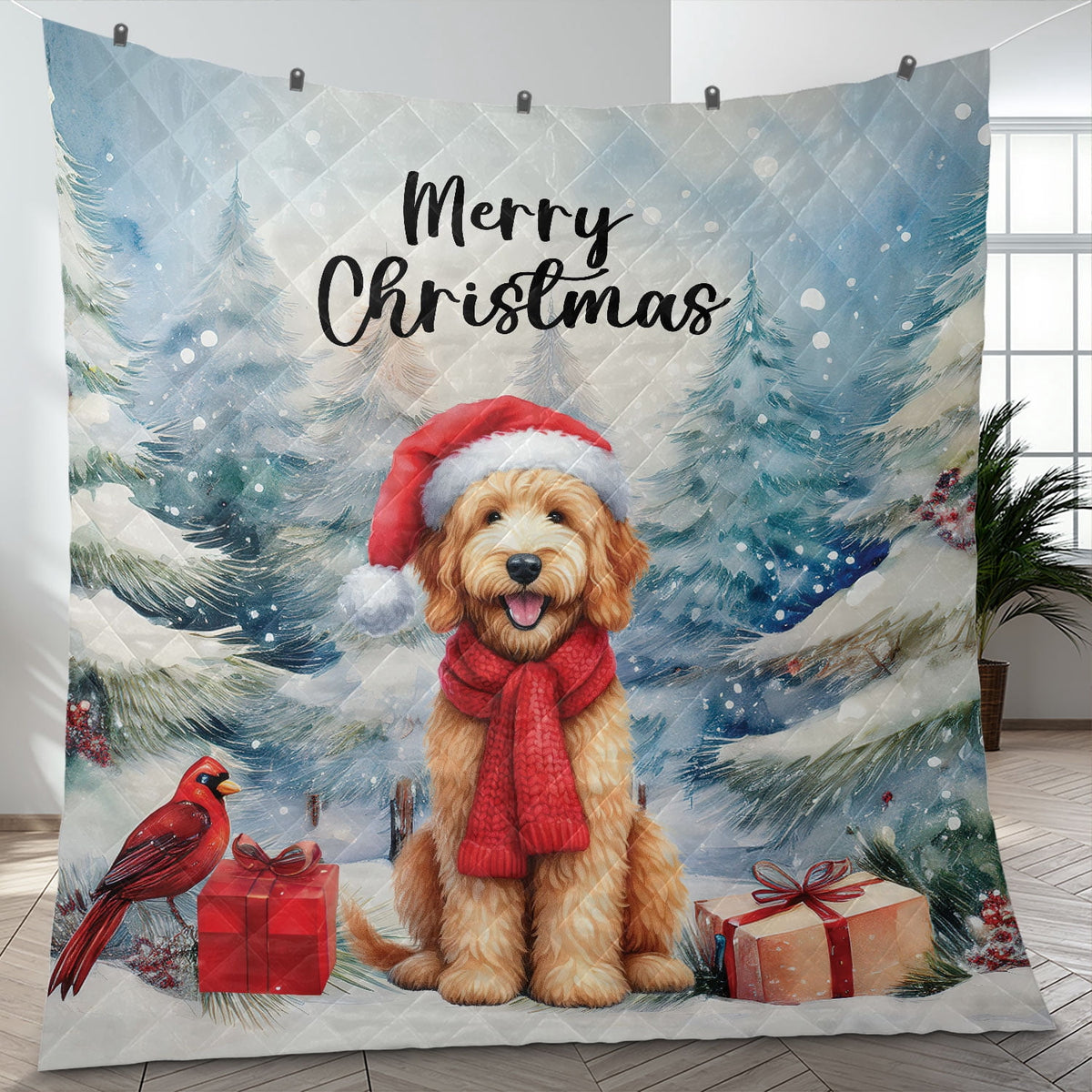 Merry Christmas French Bulldog Enjoys Woofmas Winter Xmas Holiday Quilt Bedding Set Dog Lover Gifts 1 Blanket Bed Cover 2 Pillowcases - 02022