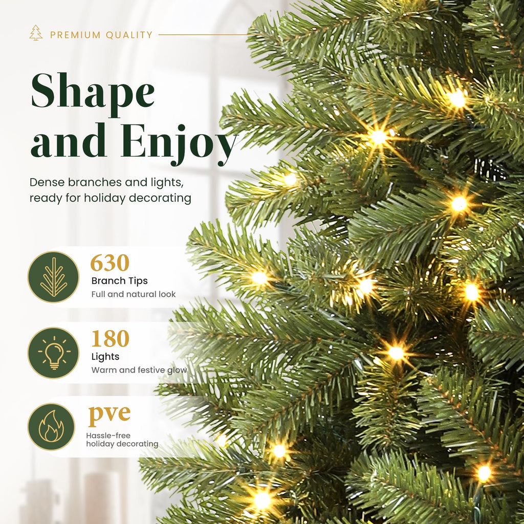 Lolsea 4.5ft Prelit Artificial Christmas Tree w/ Remote Control and Warm White & Color Changing Lights