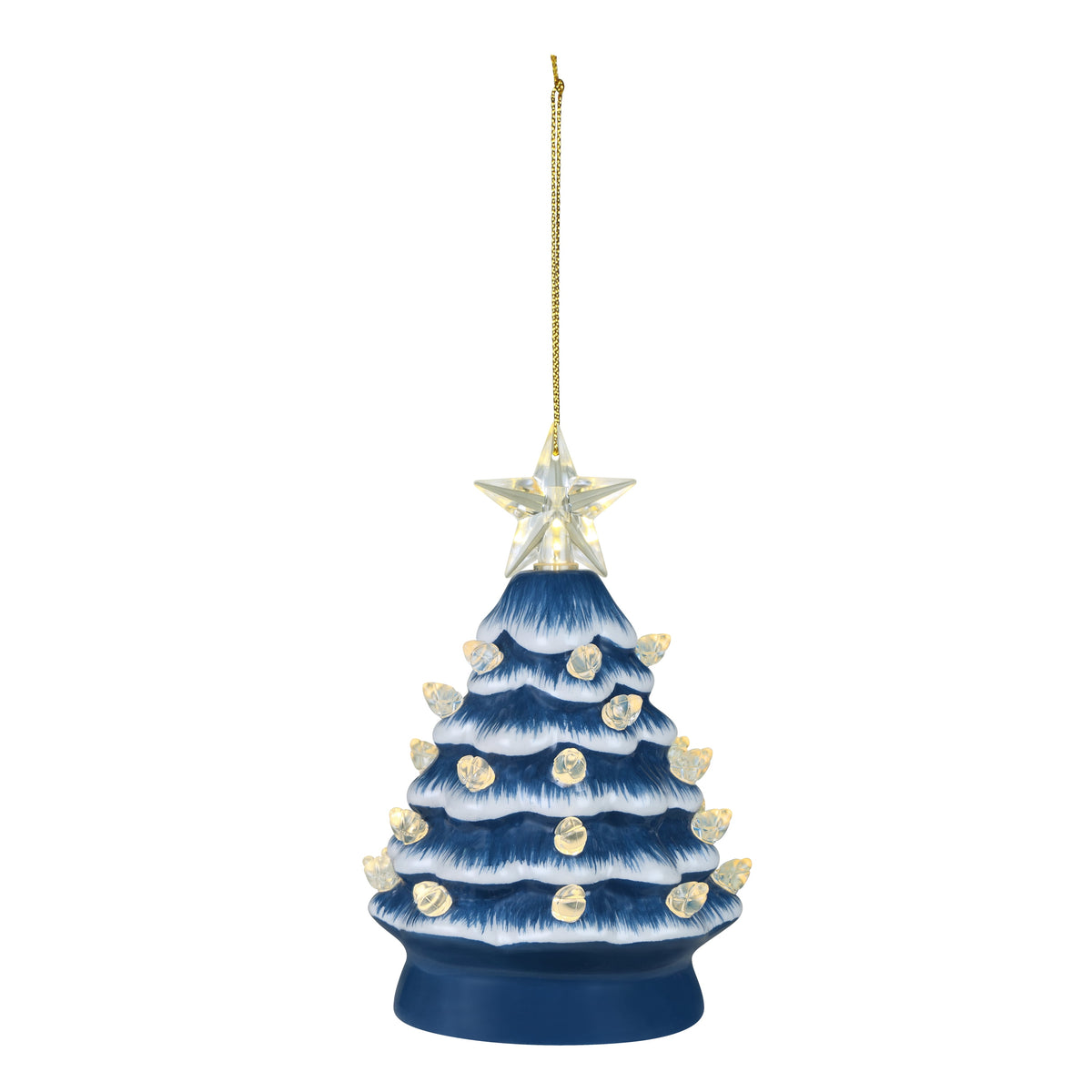 Mr. Christmas 5.25-Inch Nostalgic Tabletop Christmas Trees, Set of 3, White, LED Lights