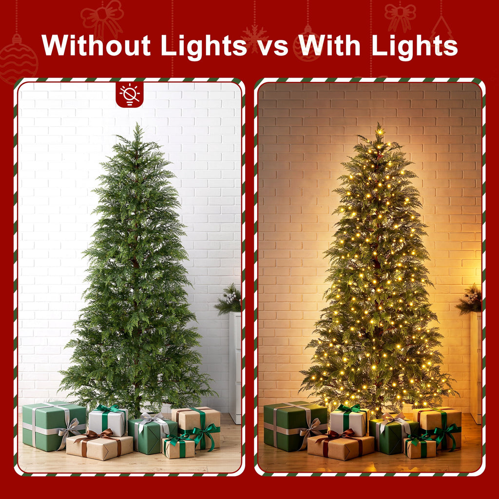 DR.Planzen 24" Pre-Lit Green Cypress Artificial Christmas Tree with 30 Warm White LED Lights, Mini Tabletop Xmas Tree in Woven Basket Base, Indoor Holiday Decoration