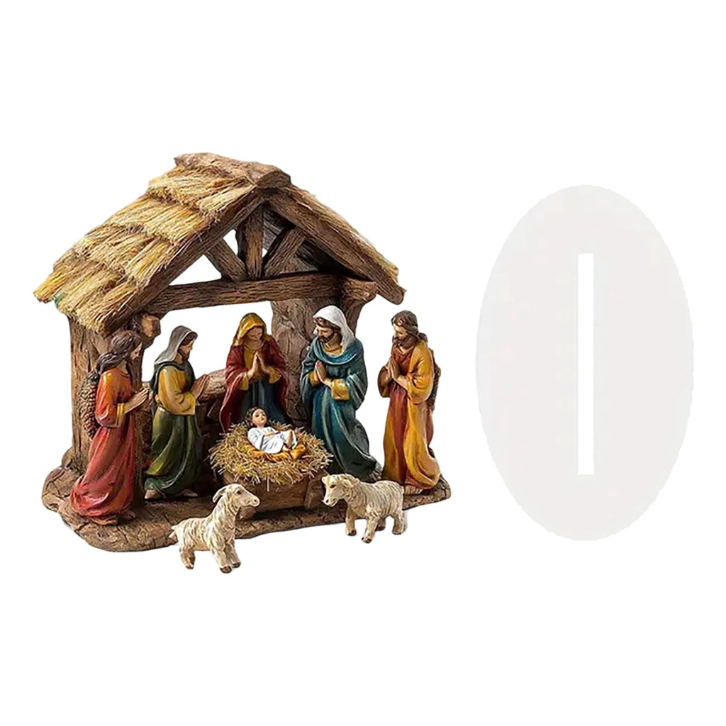 Flat Christmas Scene Desktop Decoration, Elegant 2D Acrylic Nativity Scene, Unique Religious, Tabletop Decor for Home, , Christian Holiday,B