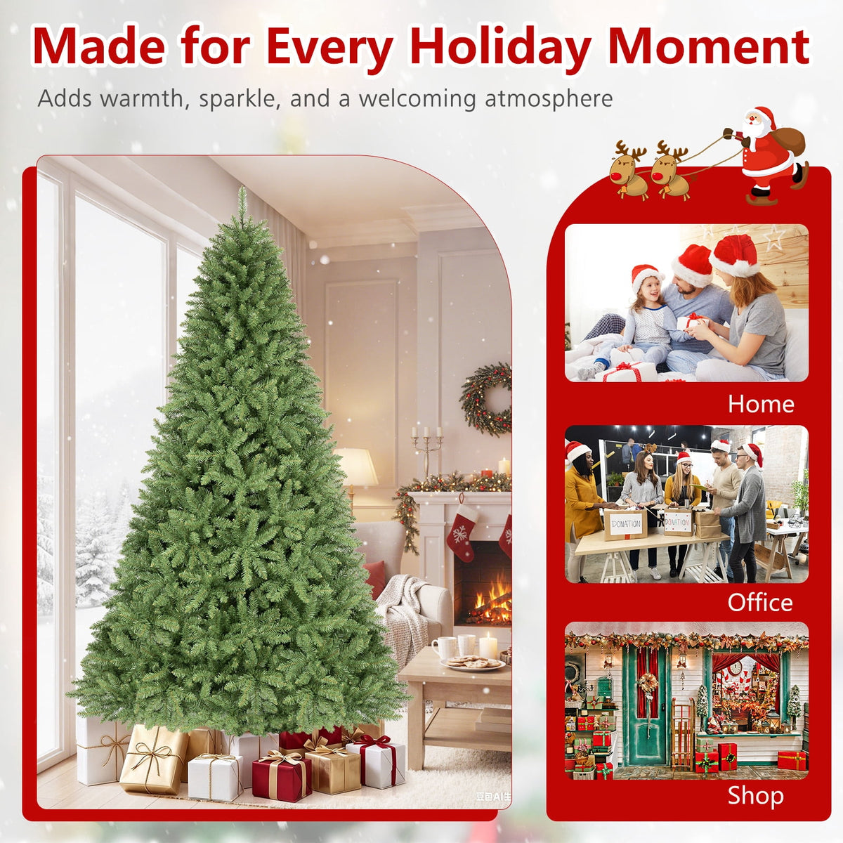Costway 4 ft Artificial Christmas Tree with 559 Lush PVC Branch Tips & Folding Metal Stand