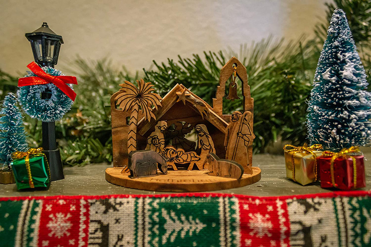 3D Nativity Grotto - Holy Land Olive Wood - Medium