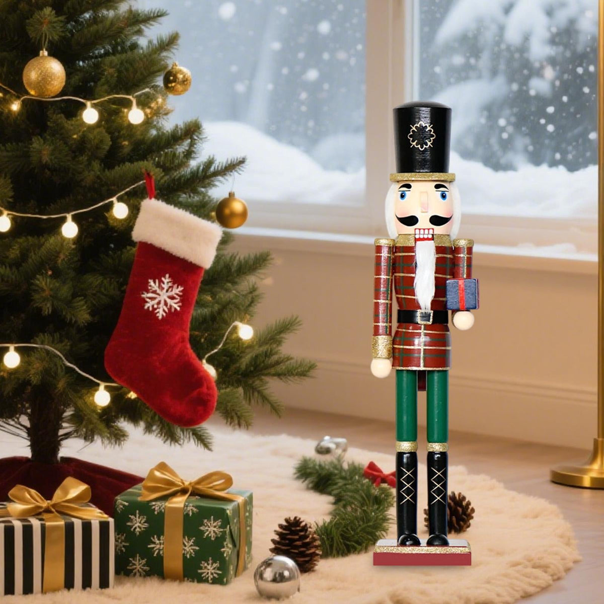 Nutcracker Ornaments Christmas Figure Puppet Toy Hand Painted Wood Material for Festive Home Decoration