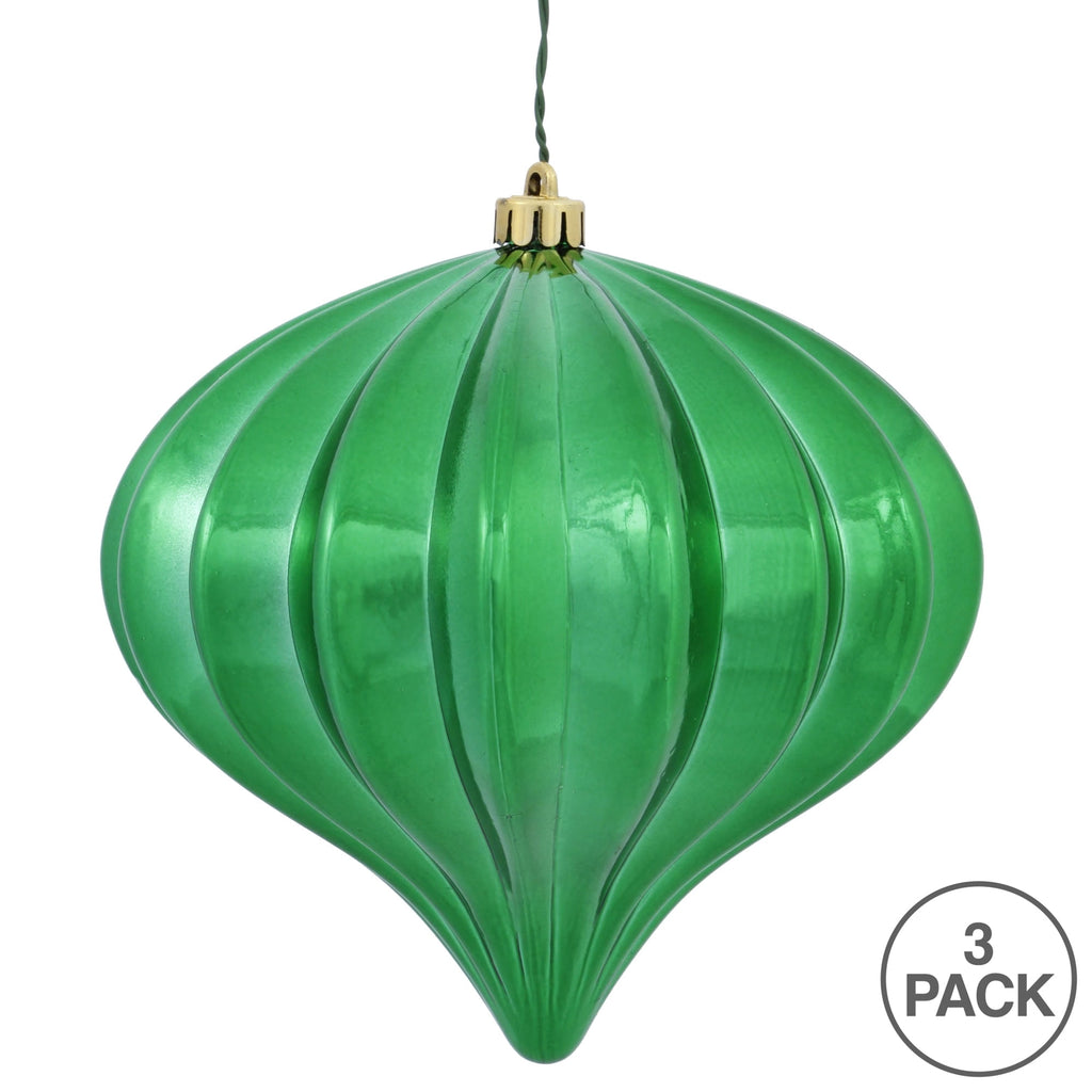 Vickerman 5.7" Burnished Orange Matte Onion Christmas Ornament, UV treated, Set of 3