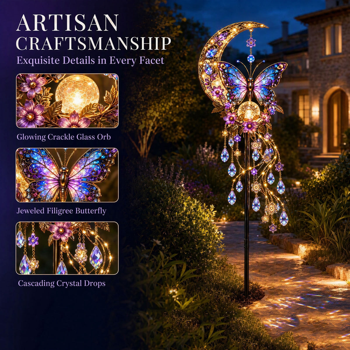 Solar Dragon Fire Garden Light,Gothic Solar‑Powered Dragon Figurine with Breathing Flame Fiber‑Optic Lights,Waterproof Outdoor Yard Decor for Lawn,Pathway,Flower Bed,Patio