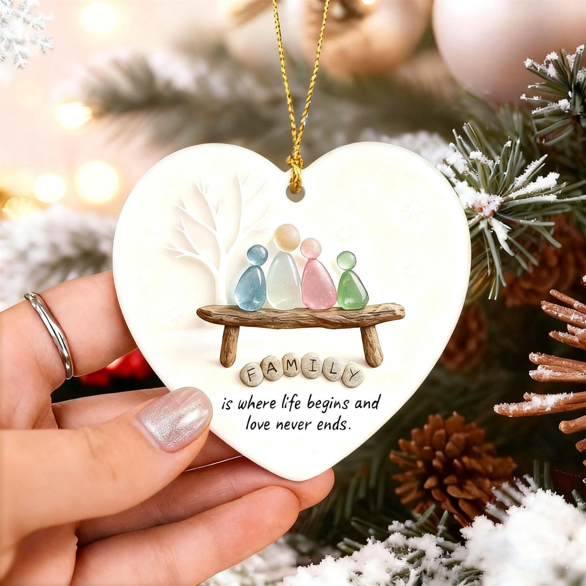 Lunxisen 1 Pcs Sea Glass Nativity: Jesus’ Birth Christmas Ornament,Coastal Inspired Sea Glass Nativity Ornament,Handmade Nativity Scene, with Shells and Starfish