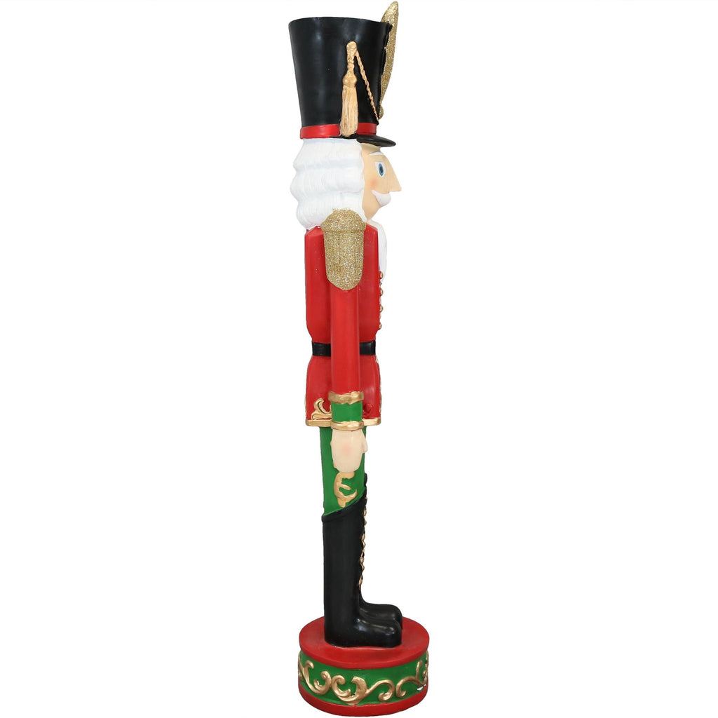 Sunnydaze Polyresin Kristoff the Christmas Nutcracker Statue, 37", 2-Count, Red & Green