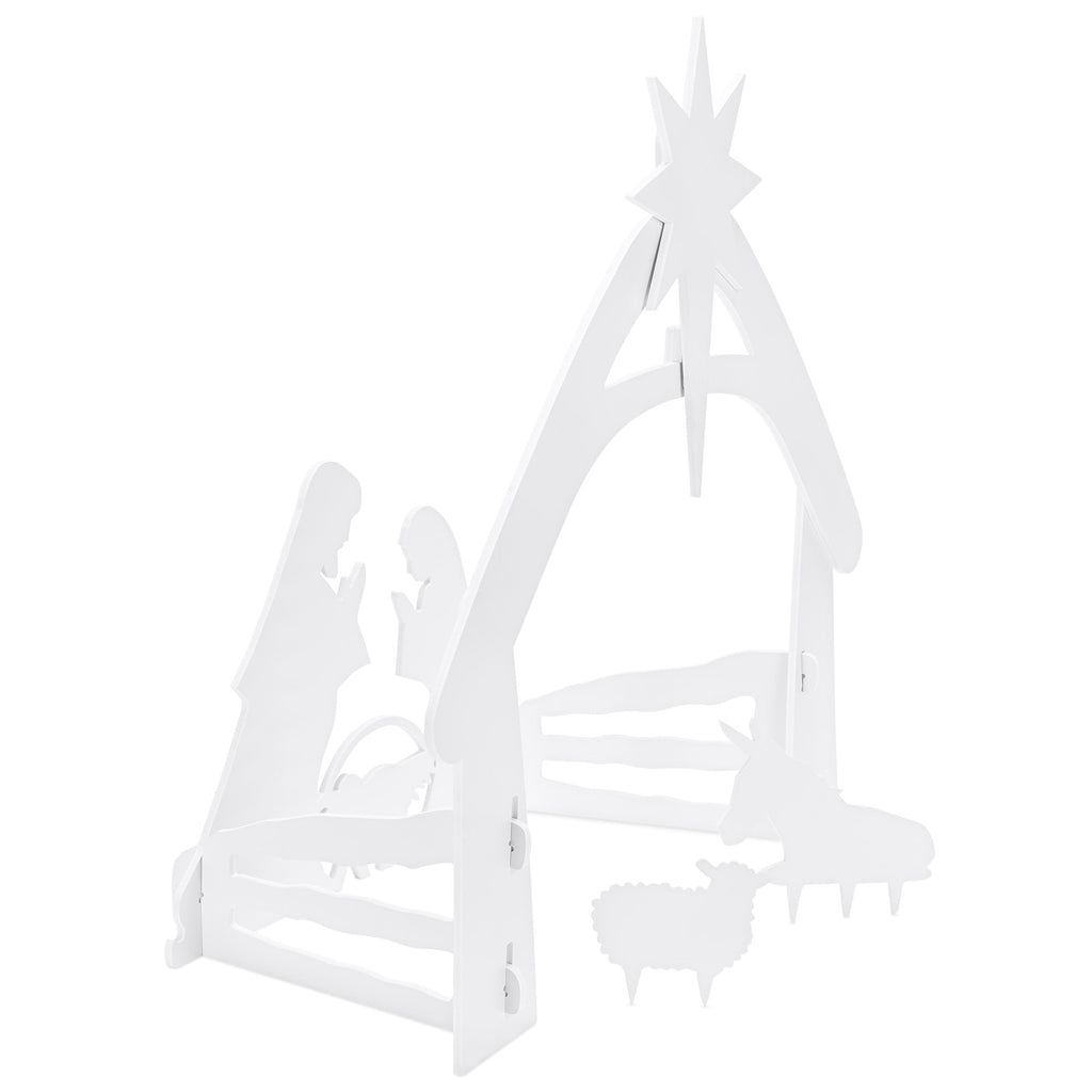 Best Choice Products 4ft Outdoor Nativity Scene, Weather-Resistant Decor, Christmas Family Yard Decoration, PVC - White