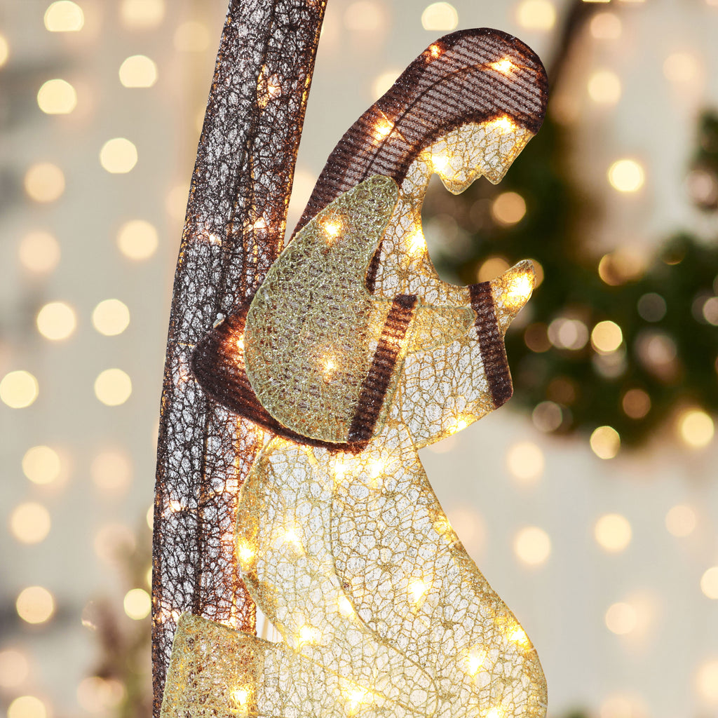 VEIKOUS 5ft Lighted Nativity Scene Christmas Decor Outdoor w/ 150 LED Lights, Holy Family Holiday Yard Decor Set ,White