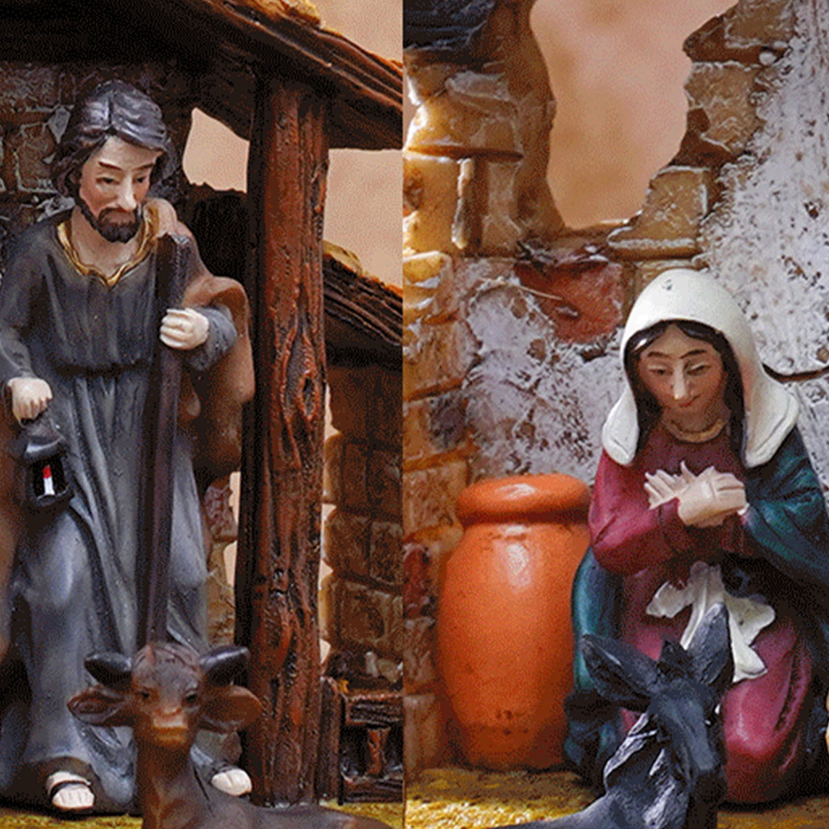 Christmas Nativity Figurines Resins Manger Holy Family Nativity Scene Statue for Xmases Indoor Home Table Decorations