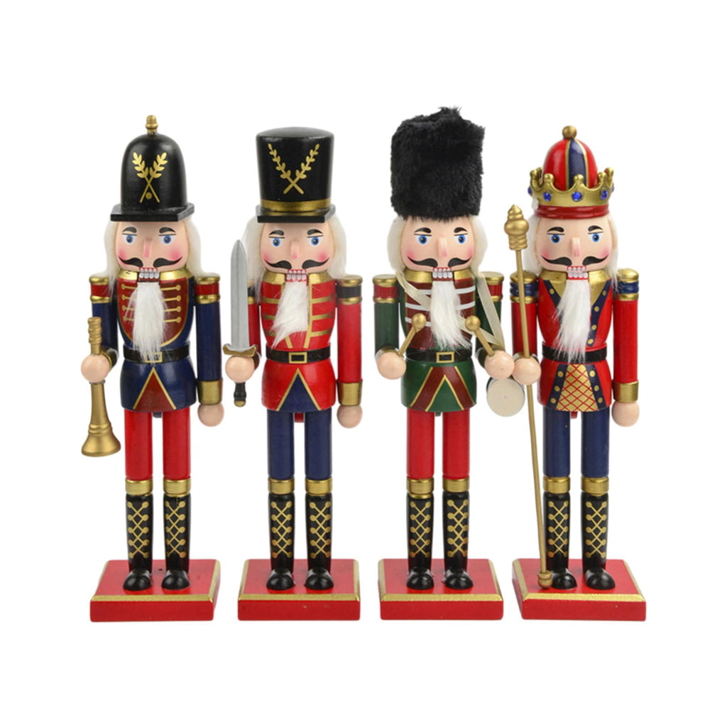 4x Nutcracker Ornaments Christmas Doll Painted Party Favors Holiday Present Classic Style Desktop Decor Nutcracker Figurines