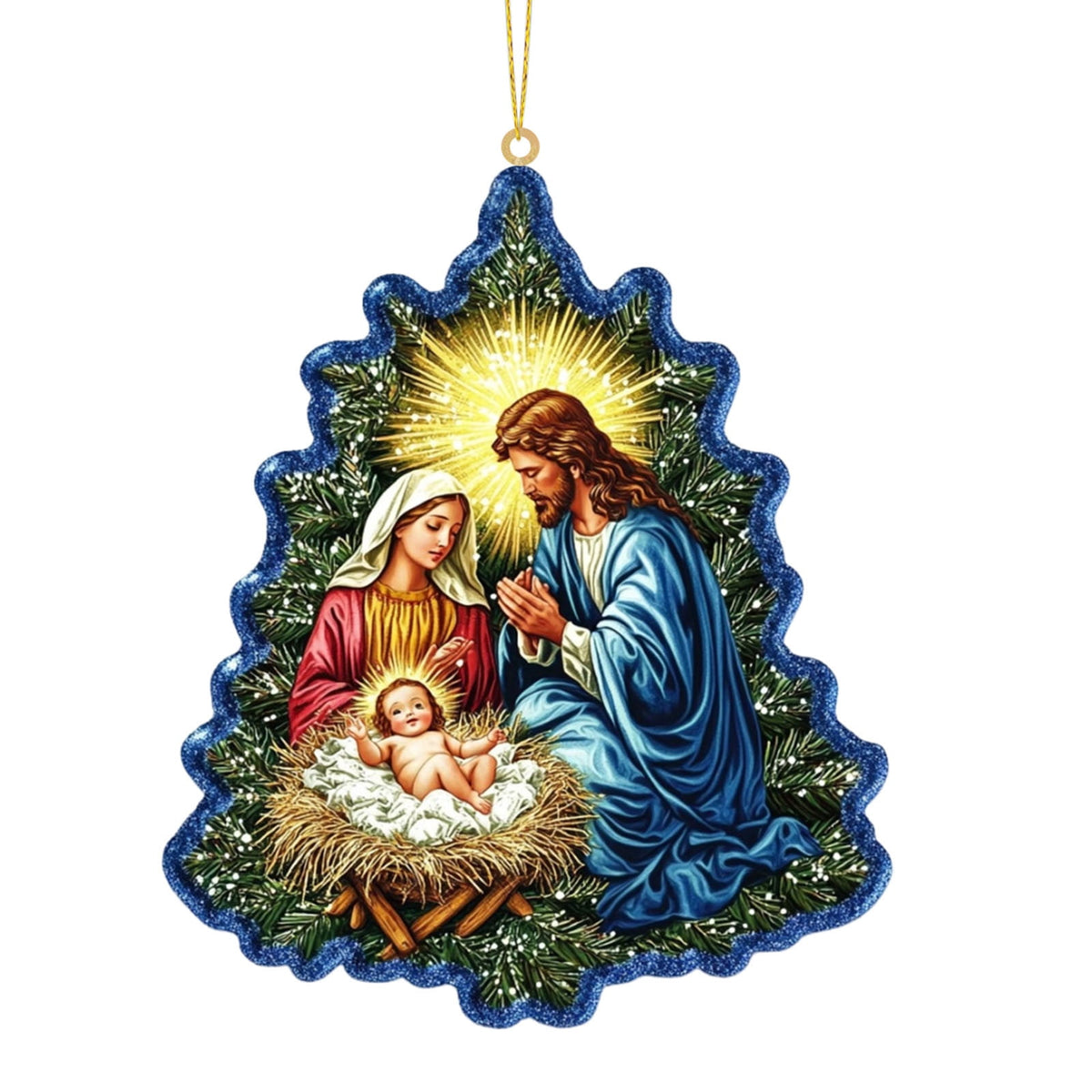 Xuniizn Nativity Ornaments, Christmas Nativity Scene Ornaments Acrylic Christmas Tree Decorations for Xmas Tree, Home, Office, Hanging Ornament, Religious Gifts, Party Decor, Christmas Decorations