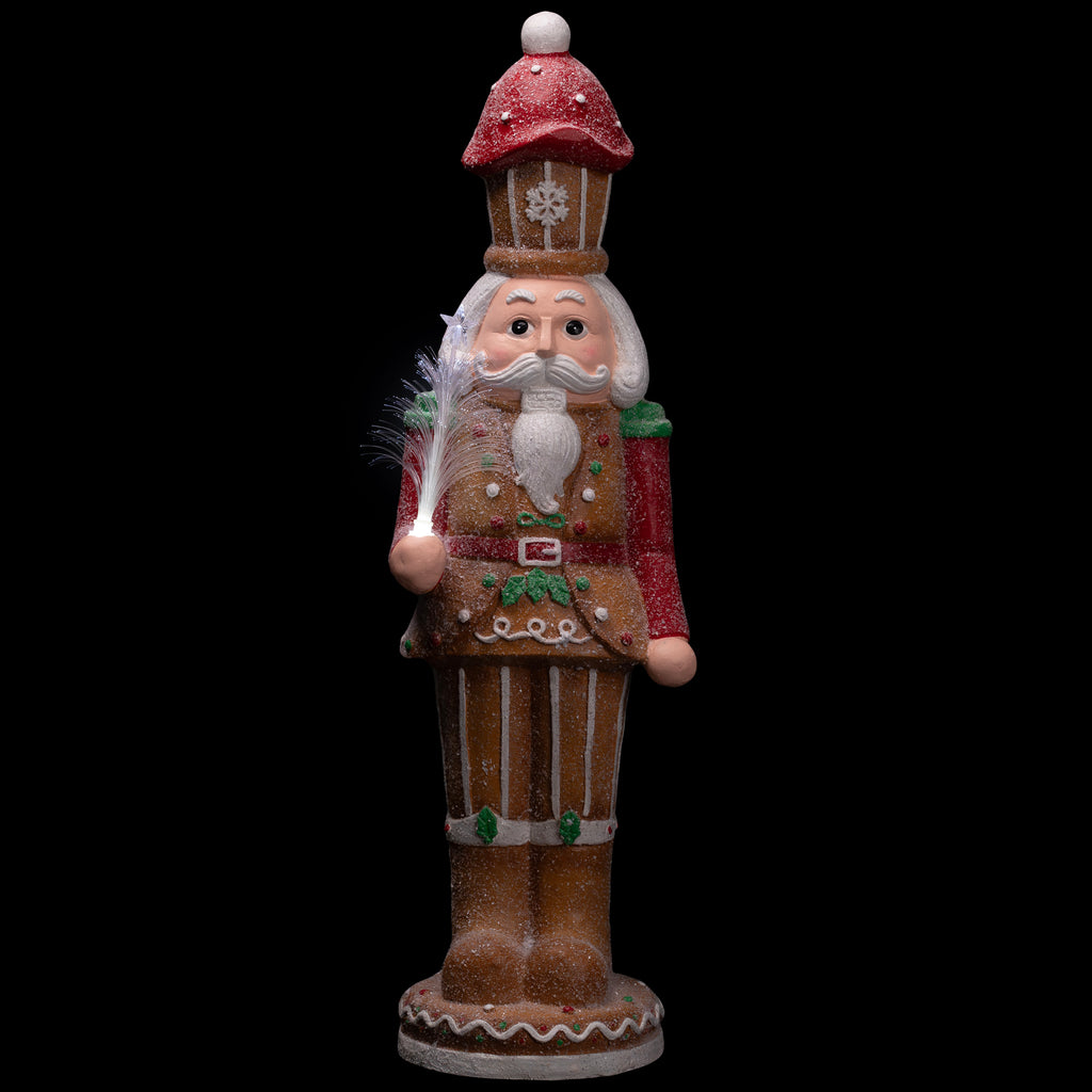Northlight LED Lighted Gingerbread Christmas Nutcracker - 29" - Brown and Red