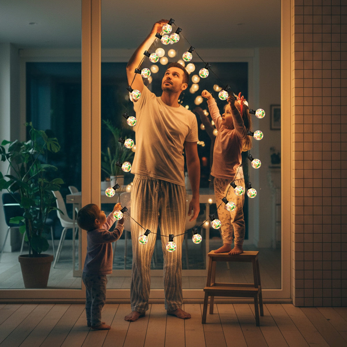 PHOPOLLO Outdoor String Lights 50ft G40, 20+1 LED Bulbs E12 Shatterproof, Waterproof Hanging Globe Lights for Patio, Garden, Christmas