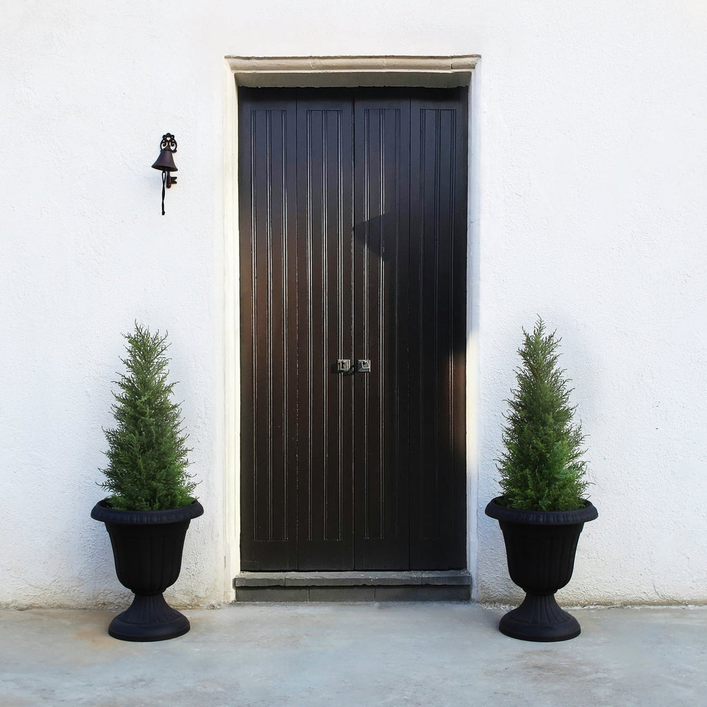 DR.Planzen 2-Pack 3ft Artificial Cedar Topiary Trees, UV-Resistant Outdoor Potted Plants for Porch & Garden Decor