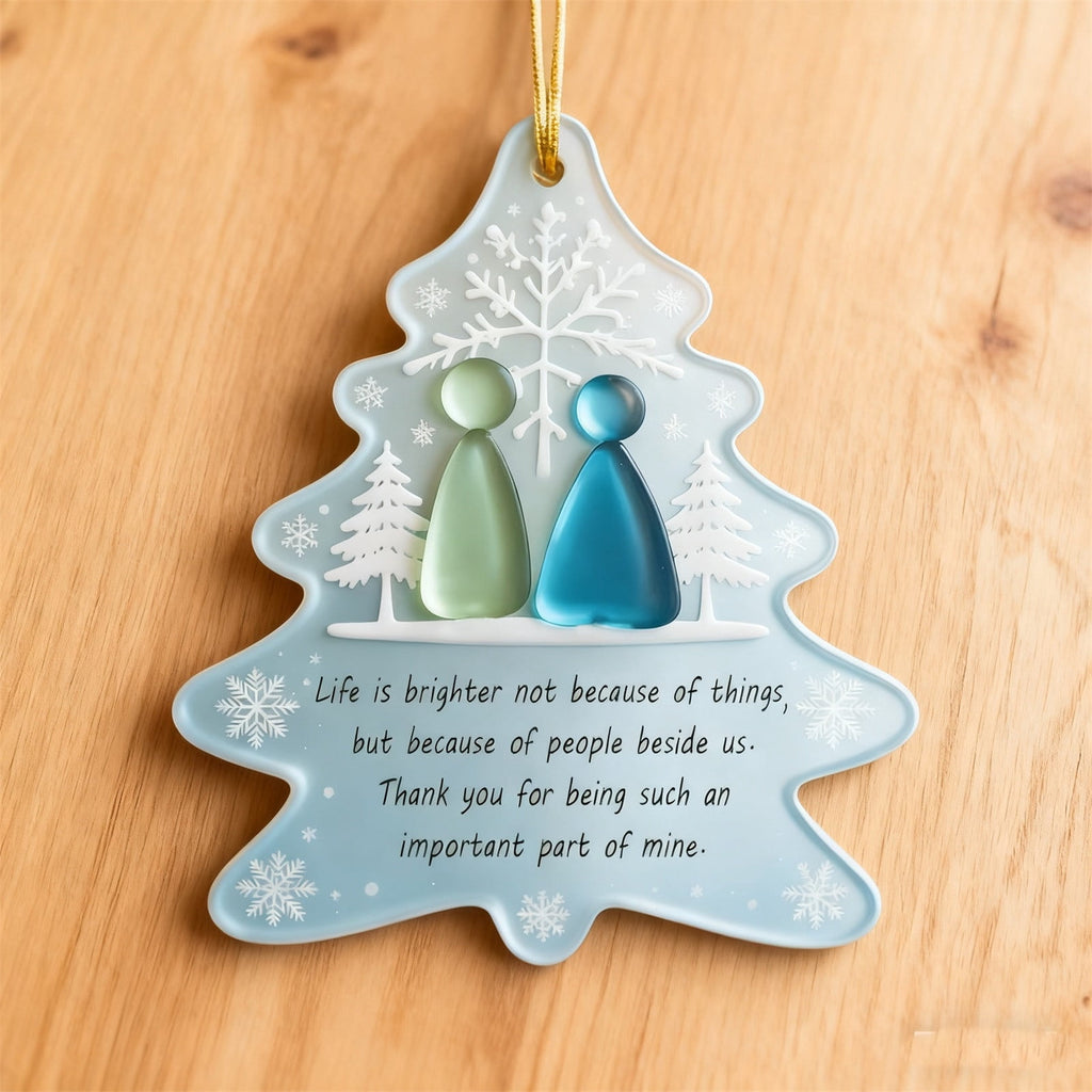 Lunxisen 1 Pcs Sea Glass Nativity: Jesus’ Birth Christmas Ornament,Coastal Inspired Sea Glass Nativity Ornament,Handmade Nativity Scene, with Shells and Starfish