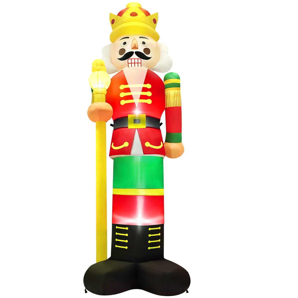 Yexmas 12FT Christmas Inflatable Nutcracker Soldier, Blow Up Yard Xmas Decor with LED Light&Candy Cane for Holiday Party Lawn Garden Outdoor Decor
