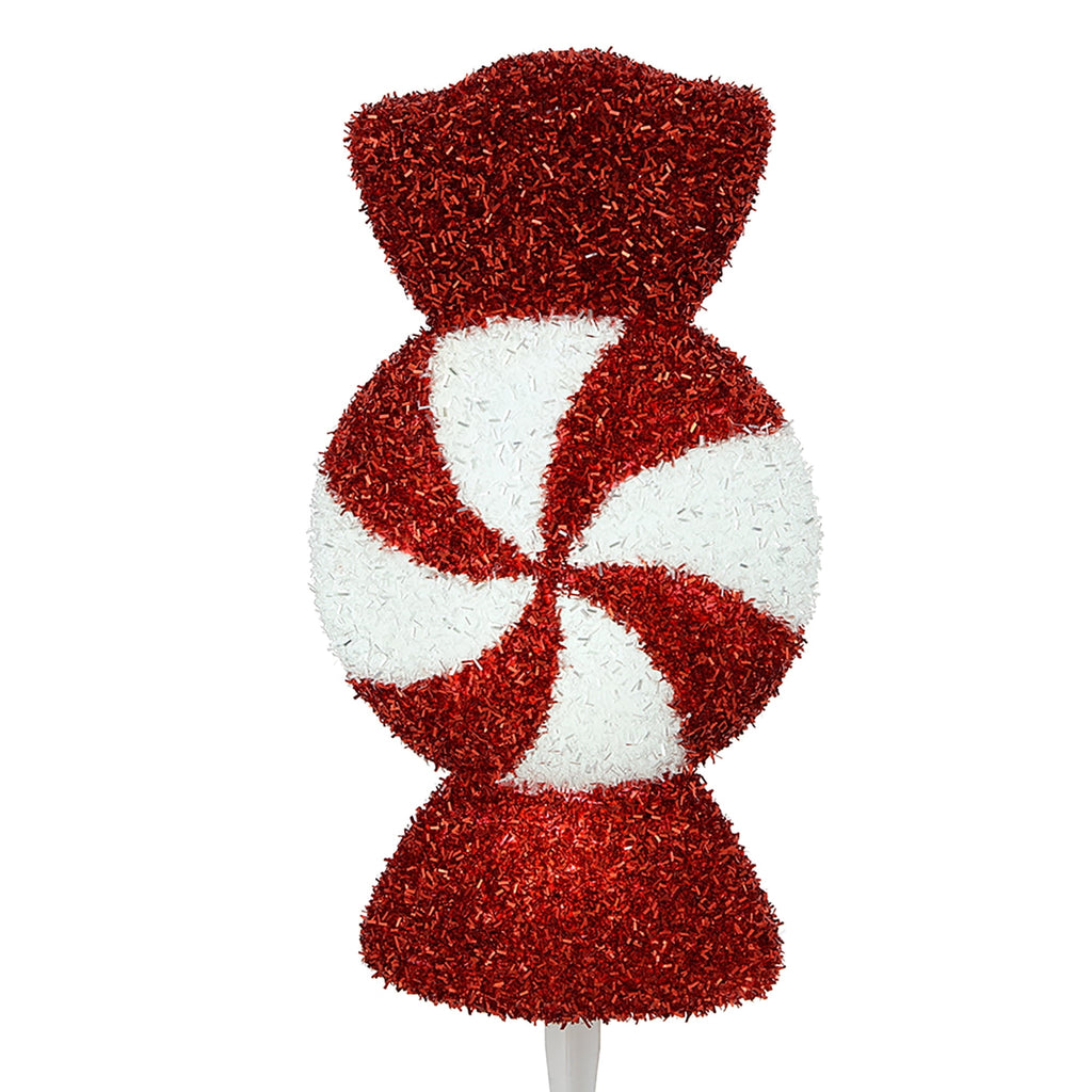 Outdoor LED Tinsel Candy Christmas Pathway Lights, Red and White, Set of 3, by Holiday Time