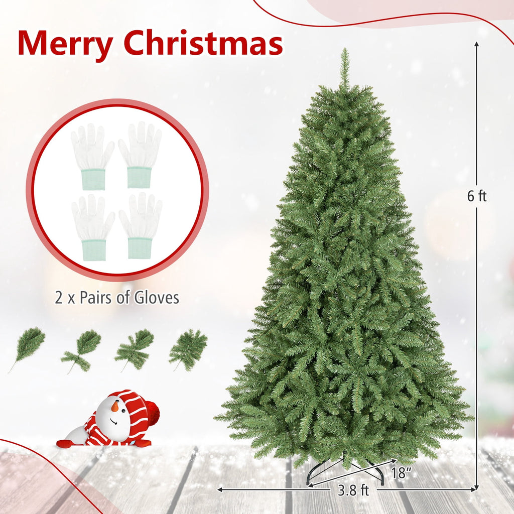 Costway 4 ft Artificial Christmas Tree with 559 Lush PVC Branch Tips & Folding Metal Stand