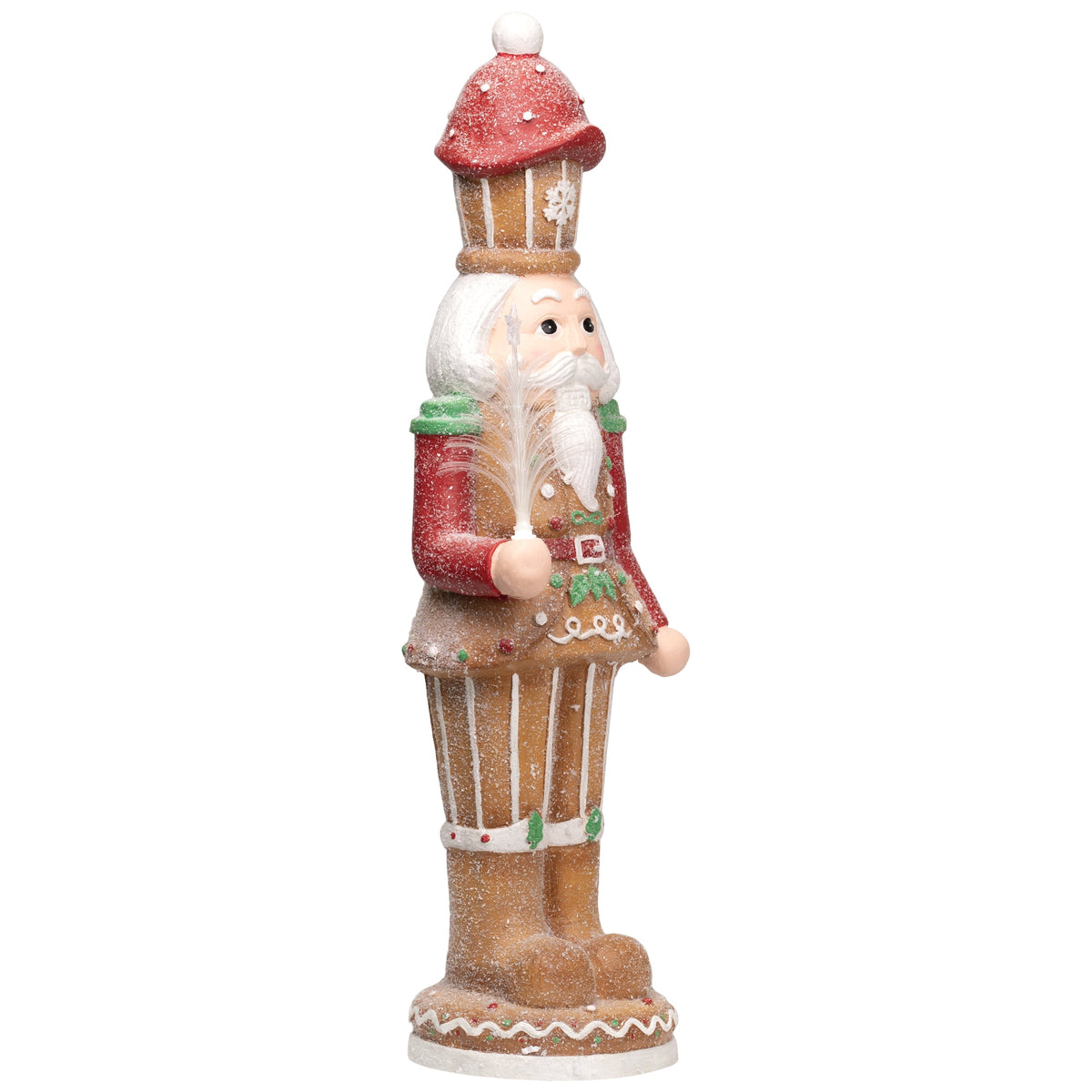 Northlight LED Lighted Gingerbread Christmas Nutcracker - 29" - Brown and Red