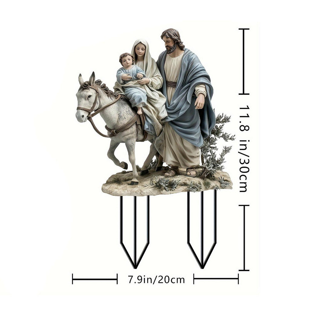 yotijay Holy Family Nativity Scene Christmas Decoration Ornament Stakes Outside Backyard