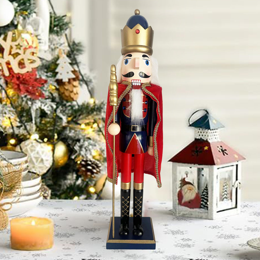 24Inch Wooden Soldier Nutcracker Christmas Decor - Festive Christmas Nutcracker Gift, Winter Indoor Decoration for Table, Desktop & Fireplace