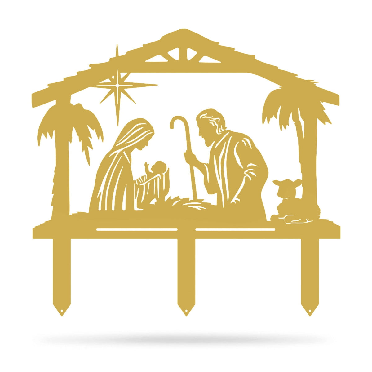 RealSteel: Nativity Scene Garden Art - Metal Christmas Yard Décor for Outdoor Display (B-24x22)