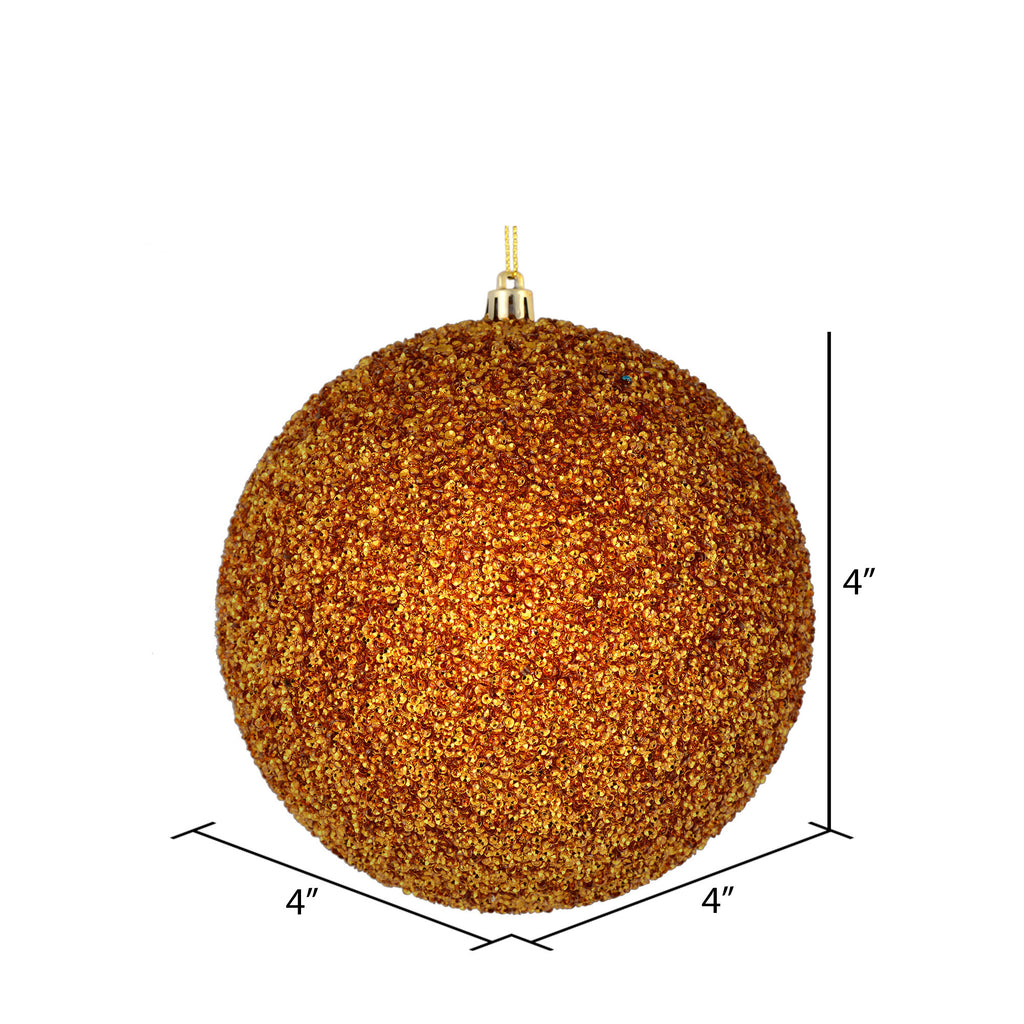 Vickerman 6" Turquoise Beaded Ball Ornament, 4 per Bag
