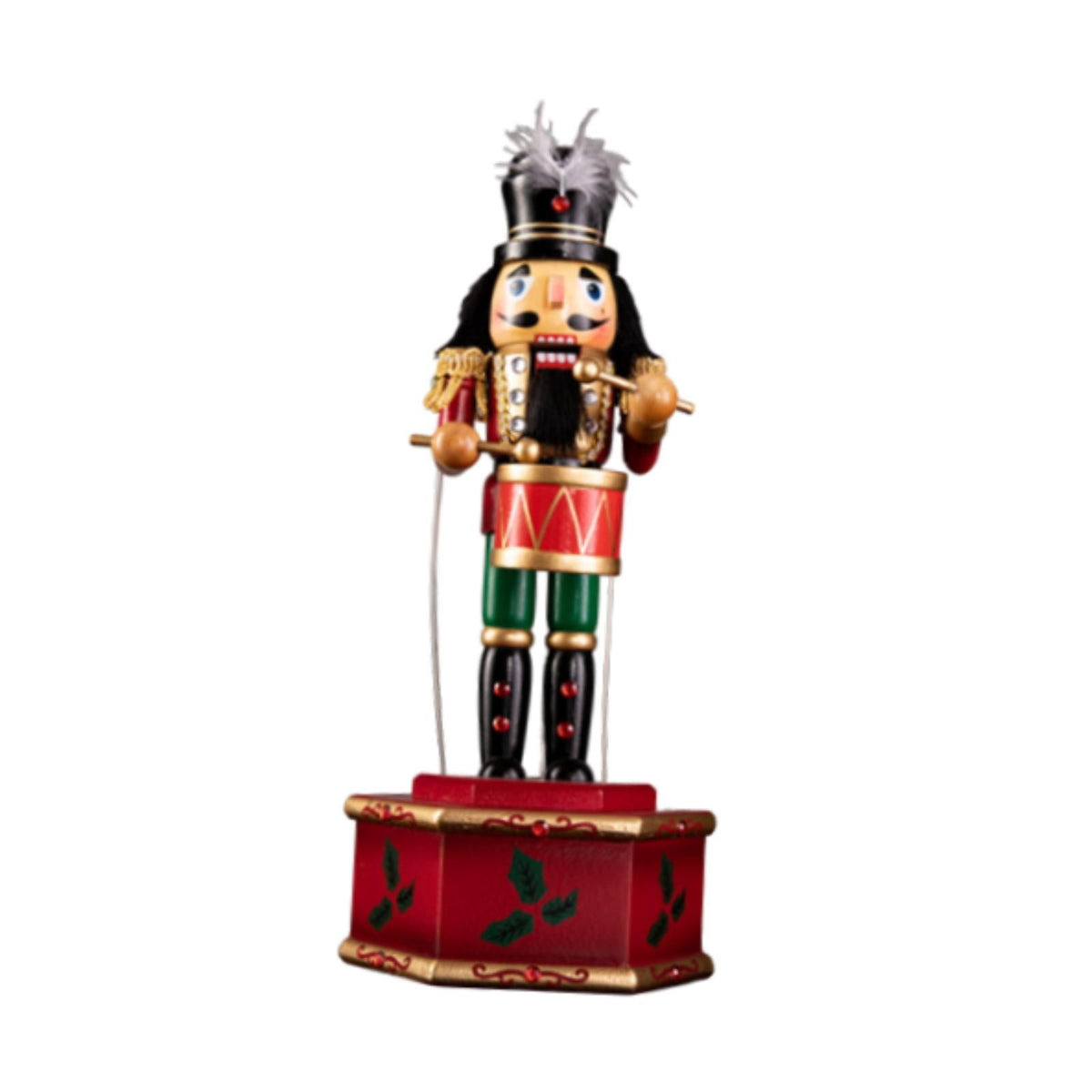 FVDPWYE Christmas Nutcracker Figurine Wooden Nutcracker Doll Music Box Tabletop Ornament