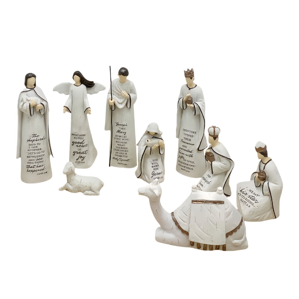 Jesscasday Baby Jesuses Holy Family Statue Miniature Christmas Nativity Scene Sculpture