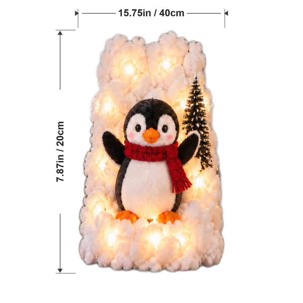 5Pack Penguin Christmas Stair Snow Decor Set,Festive Railing Accent with Playful Winter Scene,
