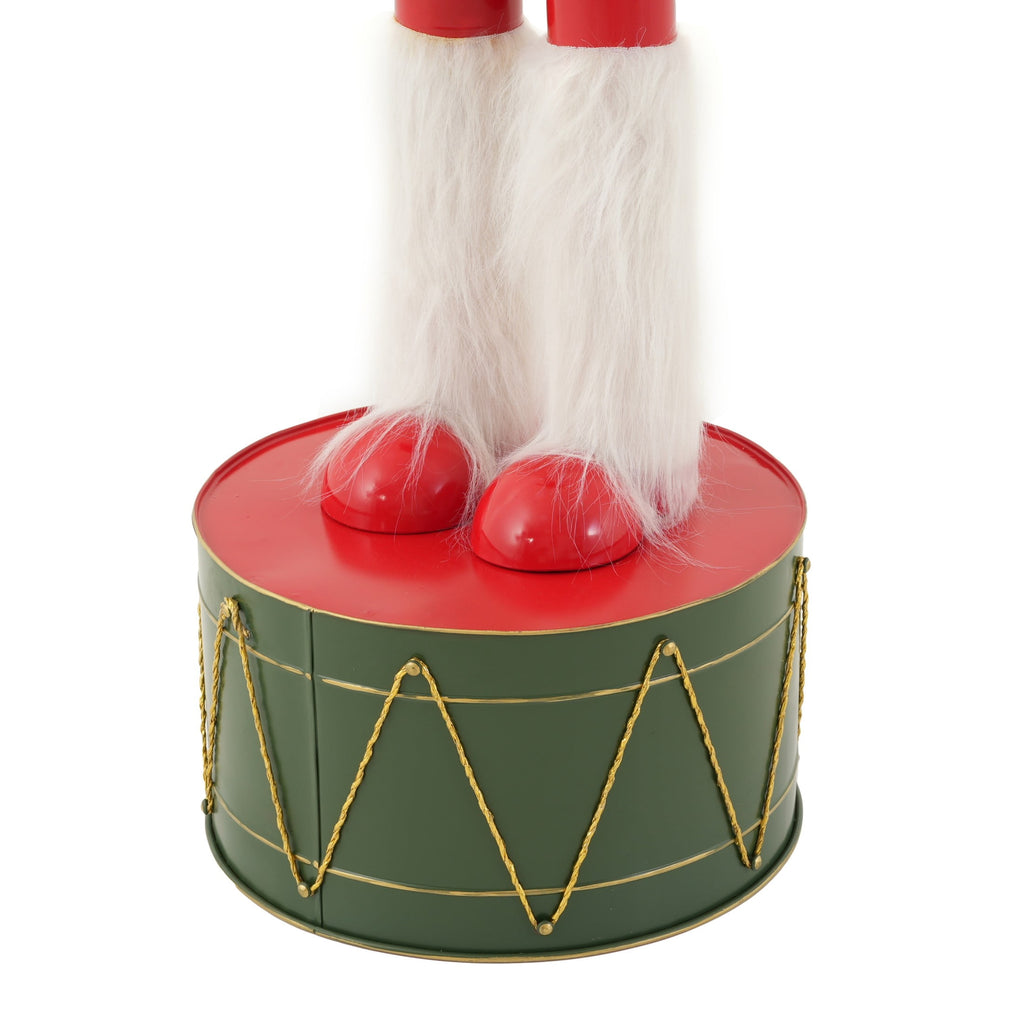 Christopher Knight Home 64" Large Metal King Nutcracker Christmas Decor with Scepter & Drum Base, Red