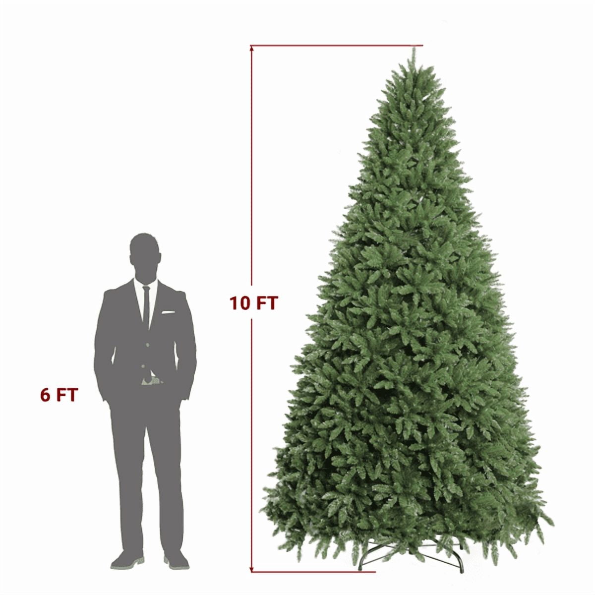 Alvantor 10 ft Pre-Lit Artificial Christmas Tree with 5,090 PVC Branch Tips, 1,200 Dual-Color LED Lights and Remote, Green