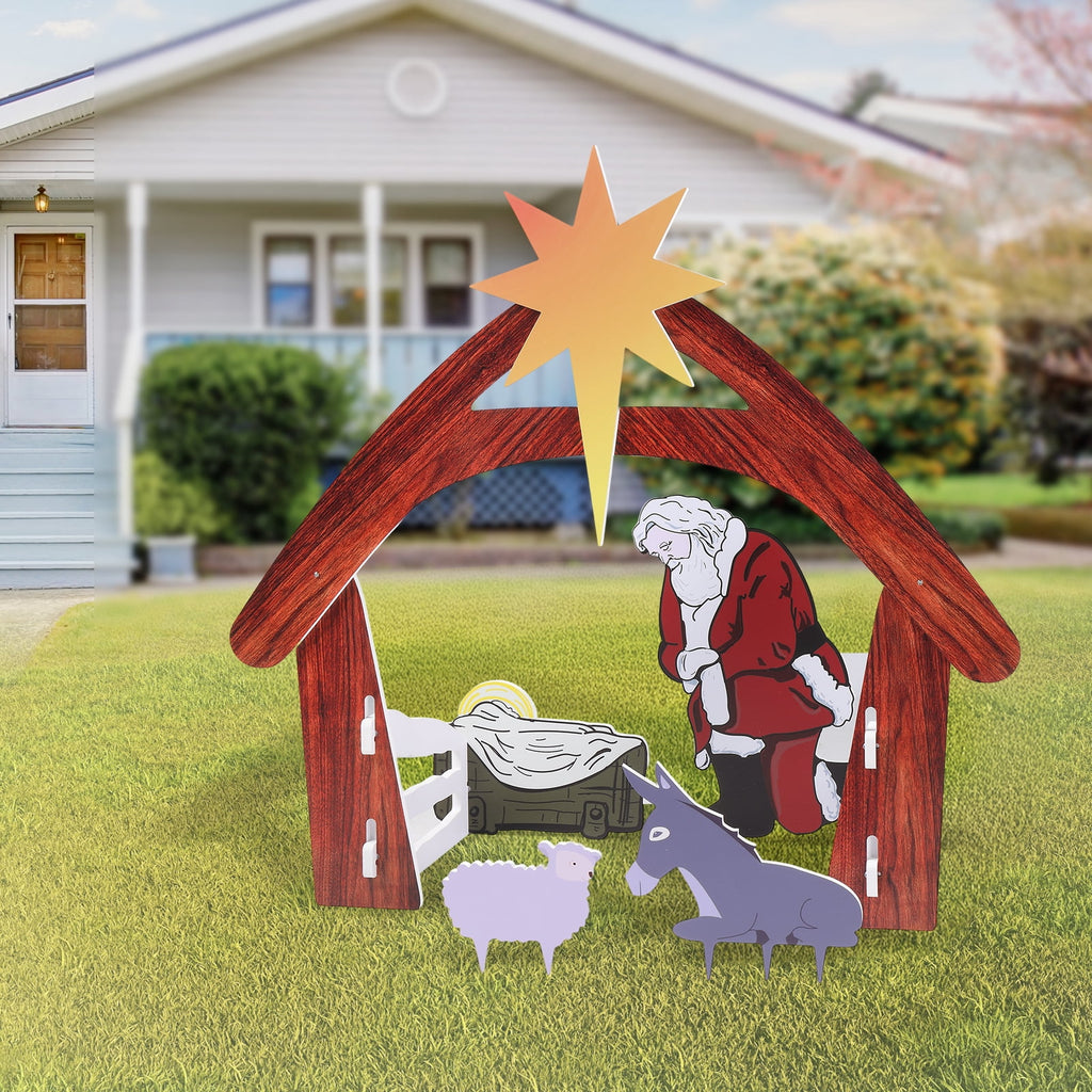 Ktaxon Christmas Outdoor Nativity Scene Large Holy Family Christmas Decorations for Front Yard and Church