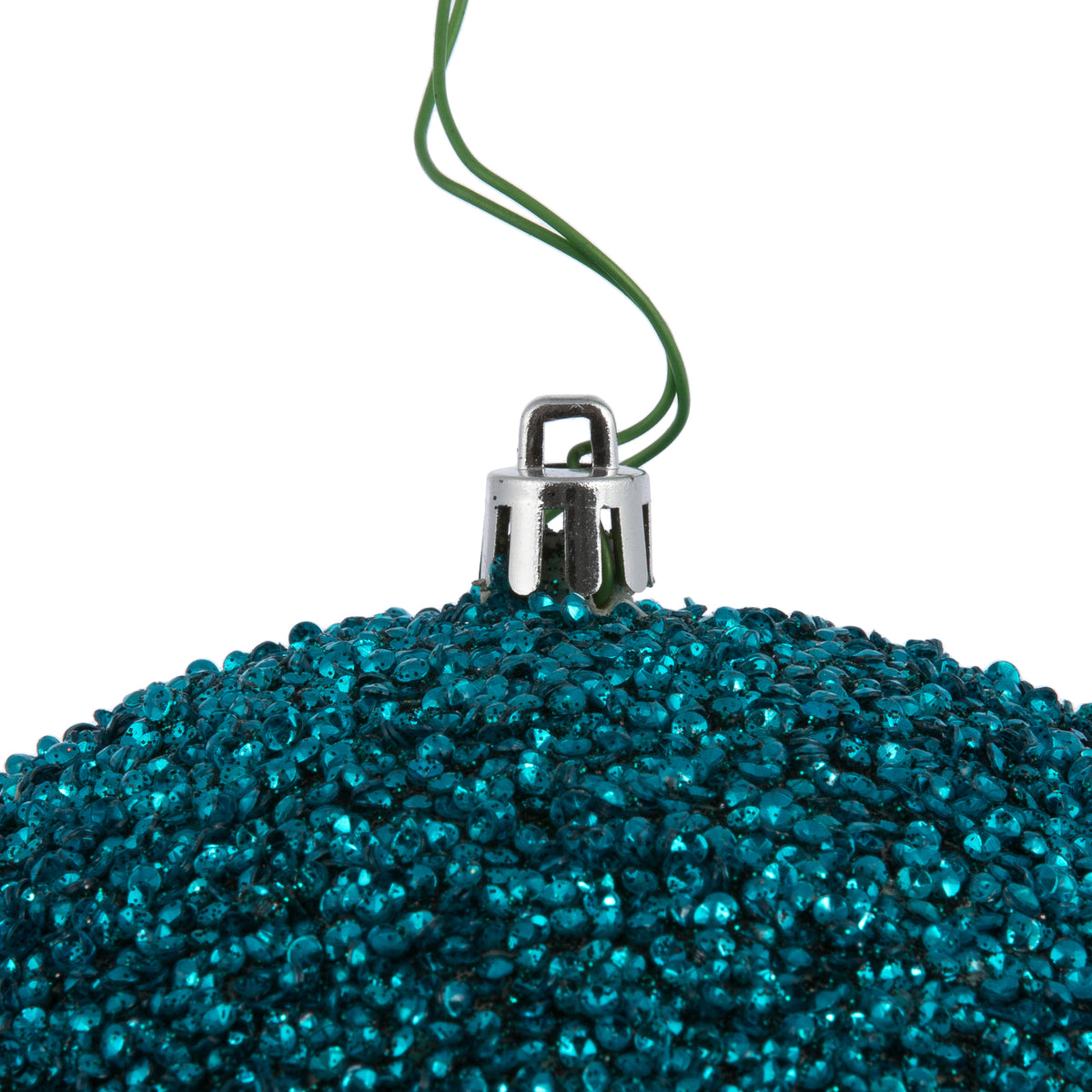 Vickerman 6" Turquoise Beaded Ball Ornament, 4 per Bag