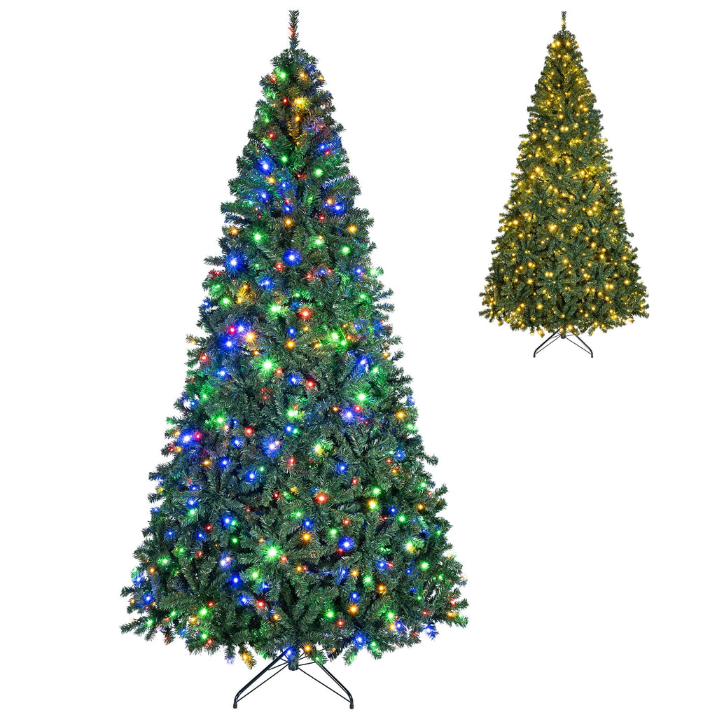 Costway 8Ft Pre-Lit Artificial Christmas Tree Hinged 750 LED Lights