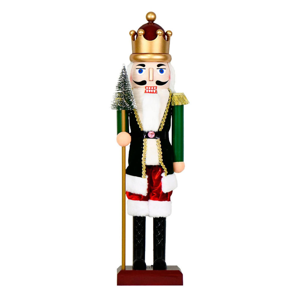 Home Nutcracker Figure Christmas Decoration with Light Music Plastic Craft for Shelves Tables Bedroom Holiday Decor