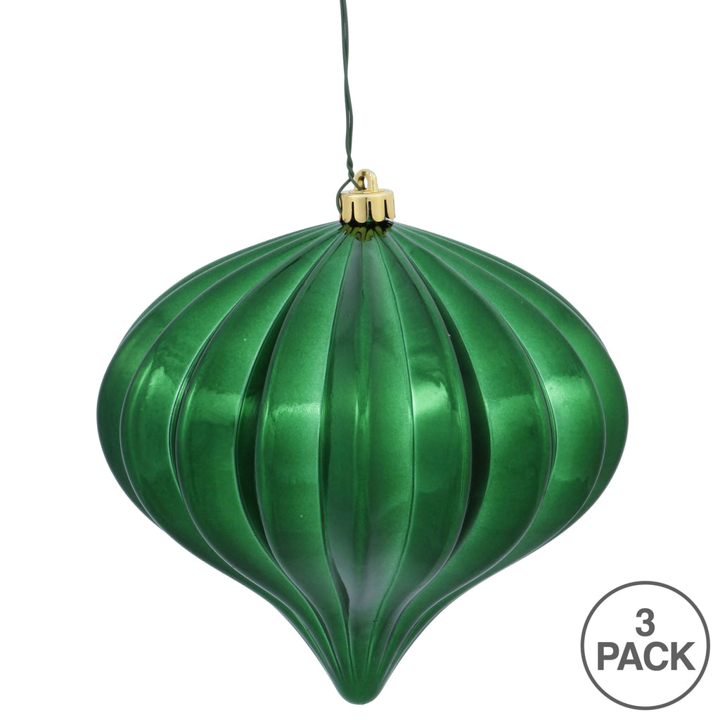 Vickerman 5.7" Burnished Orange Matte Onion Christmas Ornament, UV treated, Set of 3