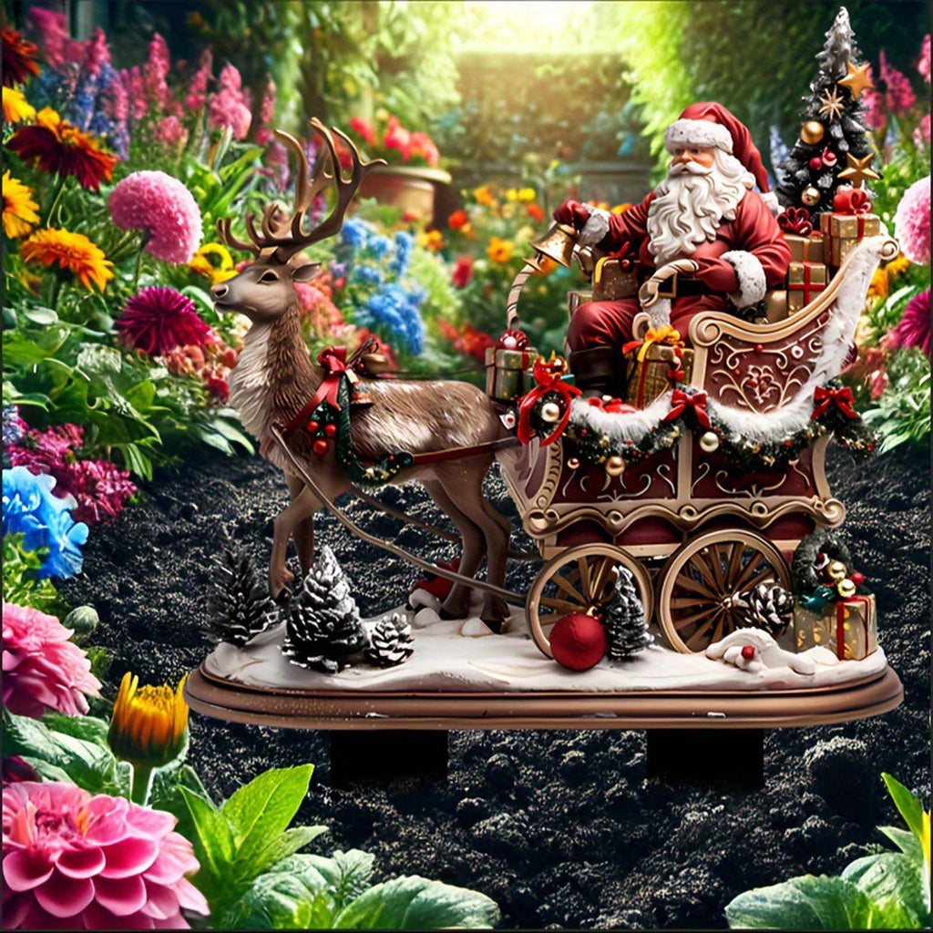 YANHAIGONG Christmas Santa Claus Decorations,Christmas Santa Claus Gnome Ornaments,Christmas Santa Claus Figures Toys,Santa Claus Figurine for Tabletop,Santa Claus and Elks Acrylic Floor Decoration