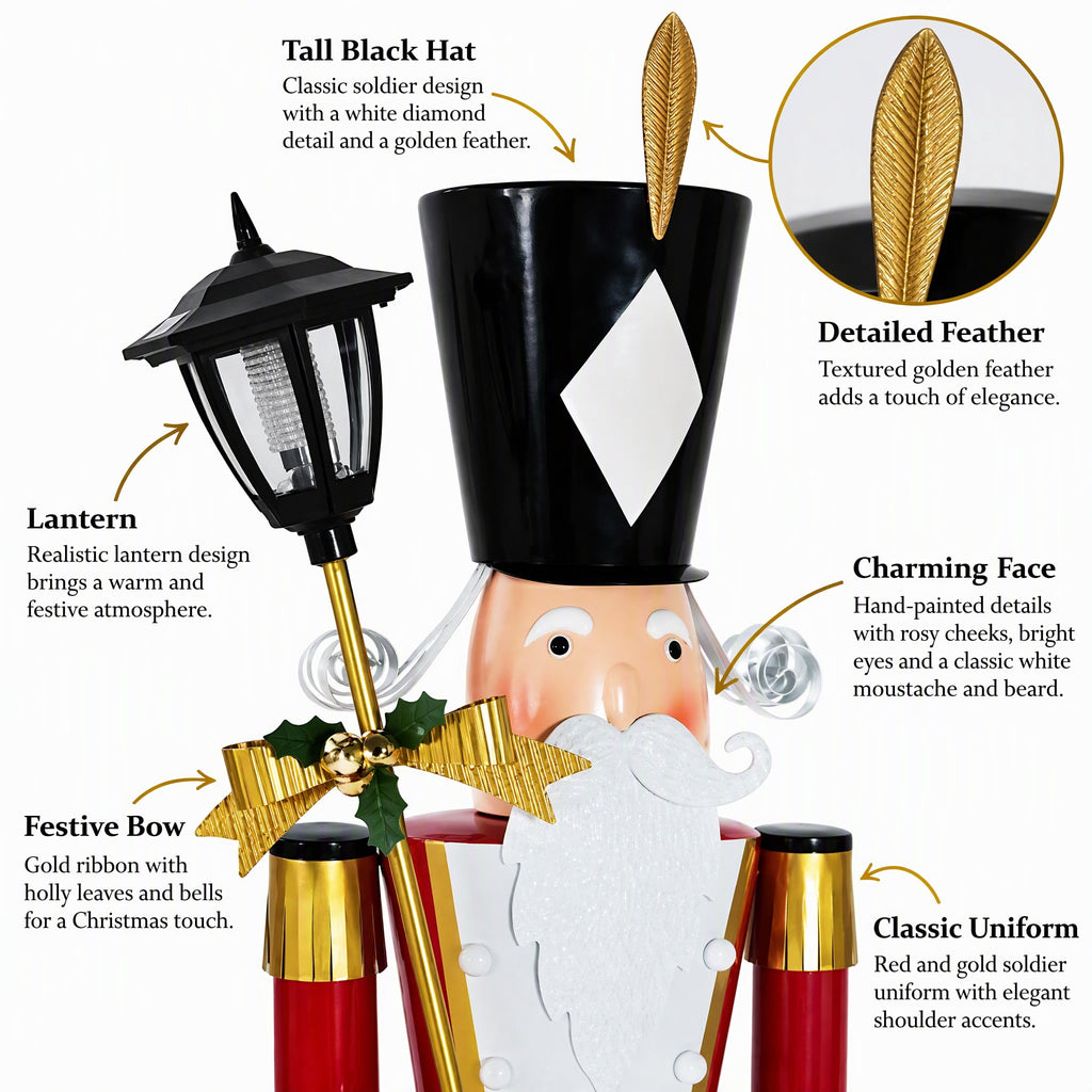 IRONHALL Holiday Classic Iron Nutcracker Decor, Christmas Metal Nutcracker Figurine, Indoor Tabletop Xmas Ornament for Festive Home Decor