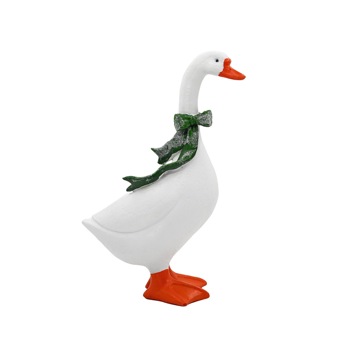 CHJK Hand-Painted Large Porch Goose Statue, Eye-catching Christmas Resin Goosey Ornaments Figurine, Compact Tabletop Ideal For Holiday Parties And Family Decor Must Have Christmas Gift