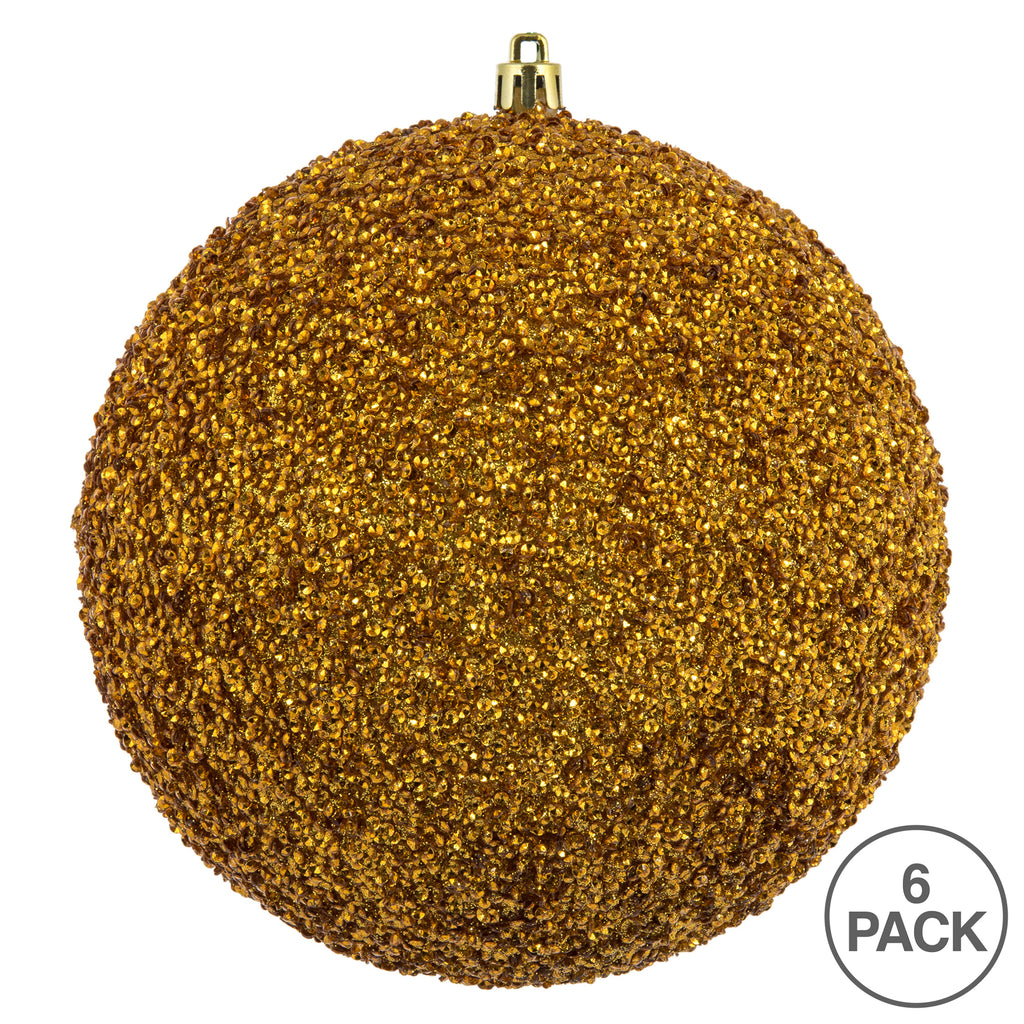 Vickerman 6" Turquoise Beaded Ball Ornament, 4 per Bag
