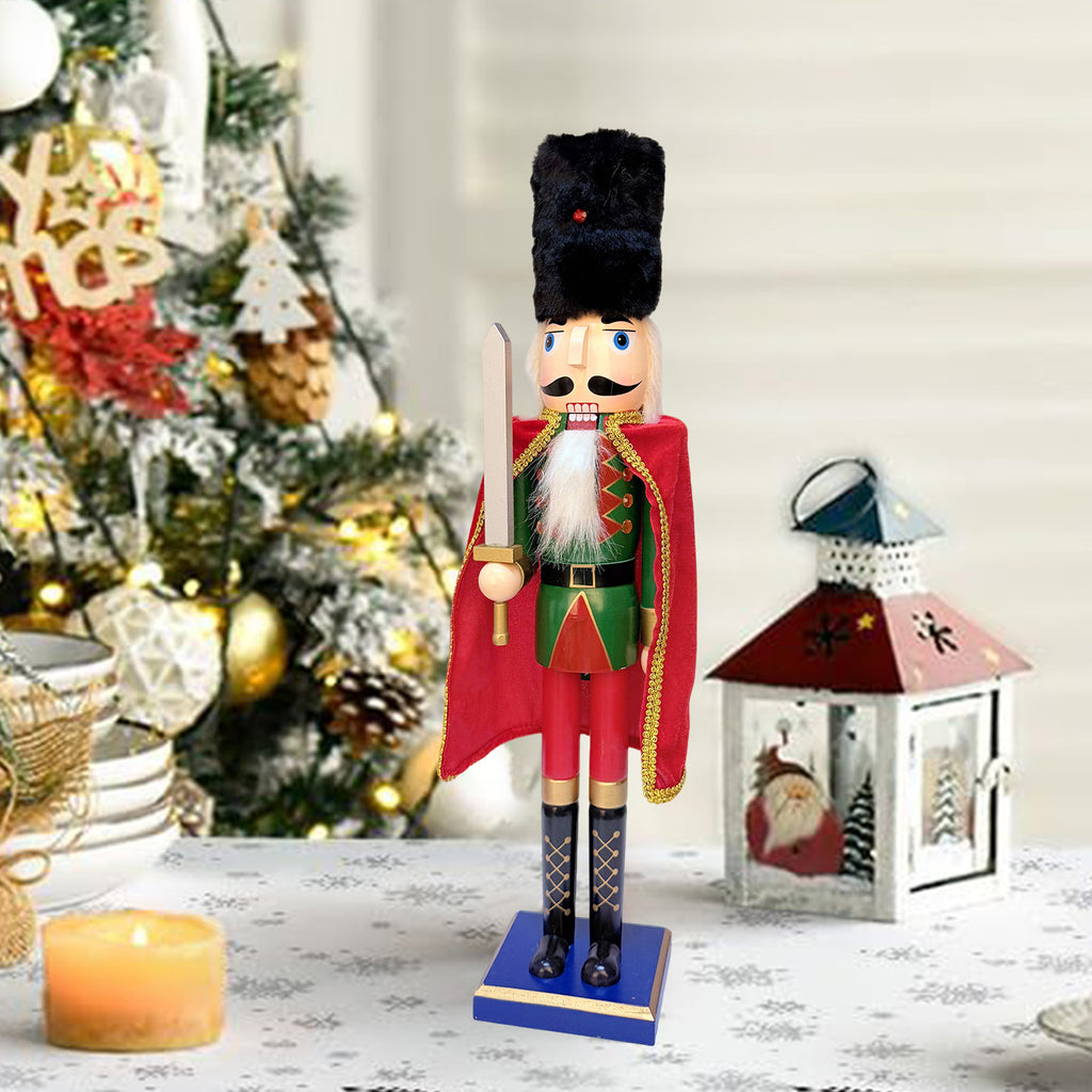 24Inch Wooden Soldier Nutcracker Christmas Decor - Festive Christmas Nutcracker Gift, Winter Indoor Decoration for Table, Desktop & Fireplace